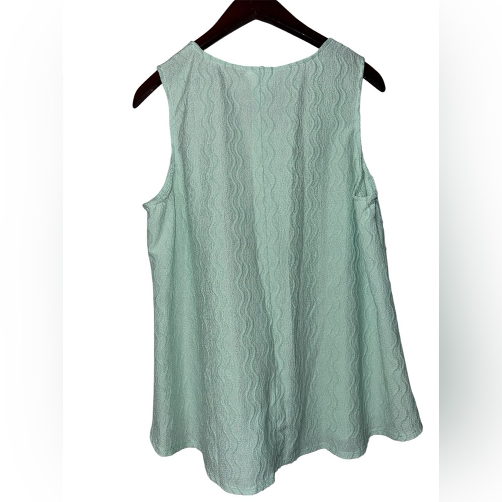 Andrée by Unit Mint Green Textured Sleeveless Tunic Top XL NWT - Picture 4 of 4